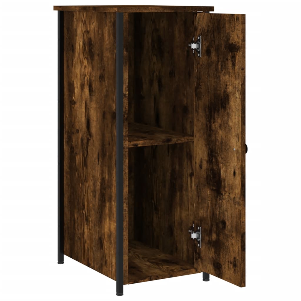 vidaXL Bedside Cabinet Smoked Oak 32x42x80 cm Engineered Wood 6