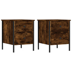 vidaXL Bedside Cabinets 2 pcs Smoked Oak 40x42x50 cm Engineered Wood 2