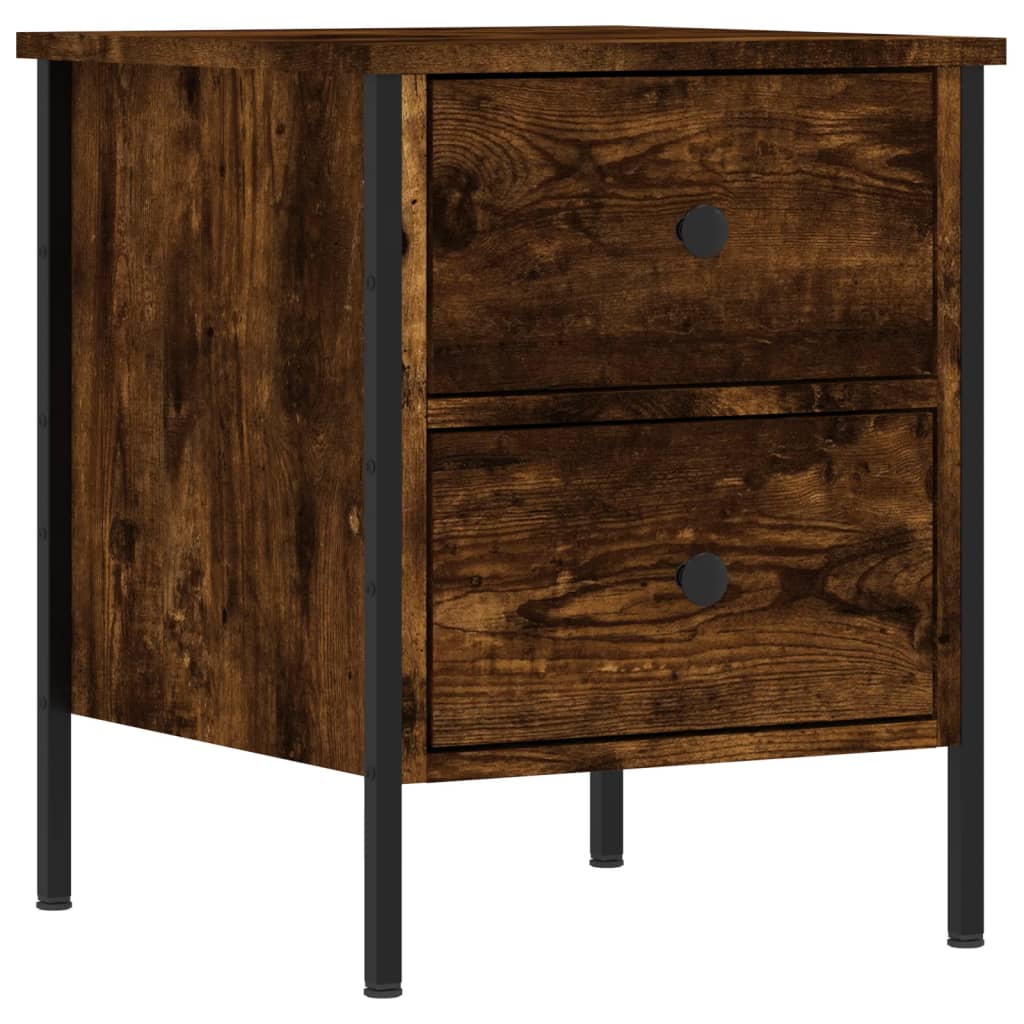 vidaXL Bedside Cabinets 2 pcs Smoked Oak 40x42x50 cm Engineered Wood 3