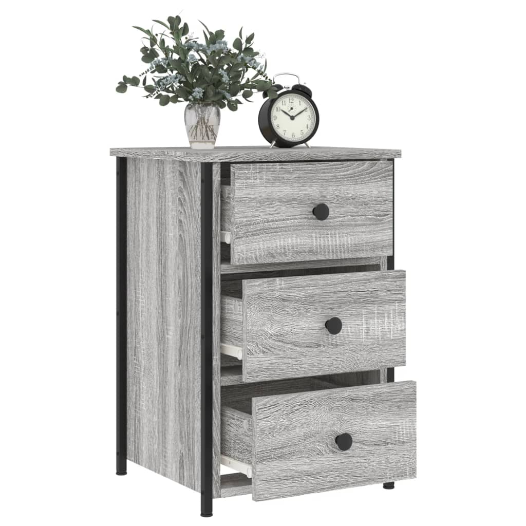 vidaXL Bedside Cabinets 2 pcs Grey Sonoma 40x36x60 cm Engineered Wood 4