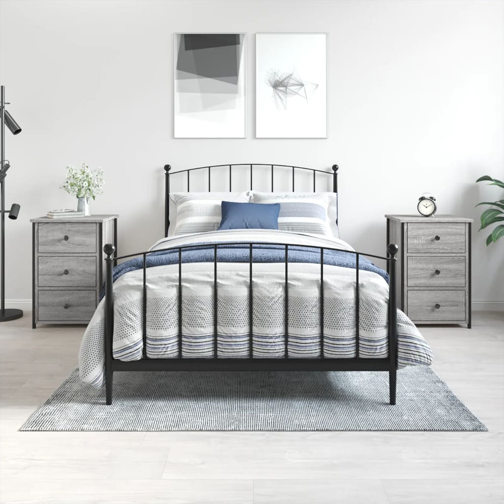 vidaXL Bedside Cabinets 2 pcs Grey Sonoma 40x36x60 cm Engineered Wood 1