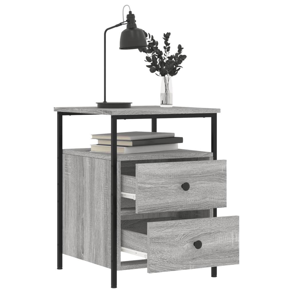 vidaXL Bedside Cabinet Grey Sonoma 44x45x60 cm Engineered Wood 4