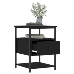 vidaXL Bedside Cabinets 2 pcs Black 40x42x56 cm Engineered Wood 5