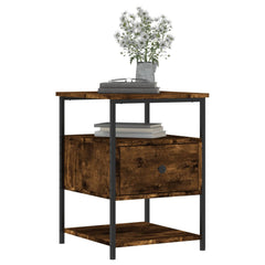 vidaXL Bedside Cabinet Smoked Oak 40x42x56 cm Engineered Wood 3