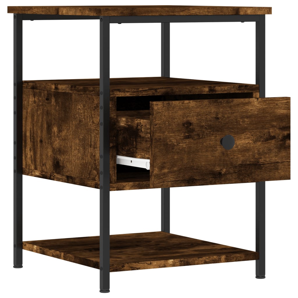 vidaXL Bedside Cabinet Smoked Oak 40x42x56 cm Engineered Wood 5