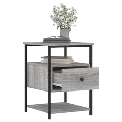 vidaXL Bedside Cabinet Grey Sonoma 40x42x56 cm Engineered Wood 4