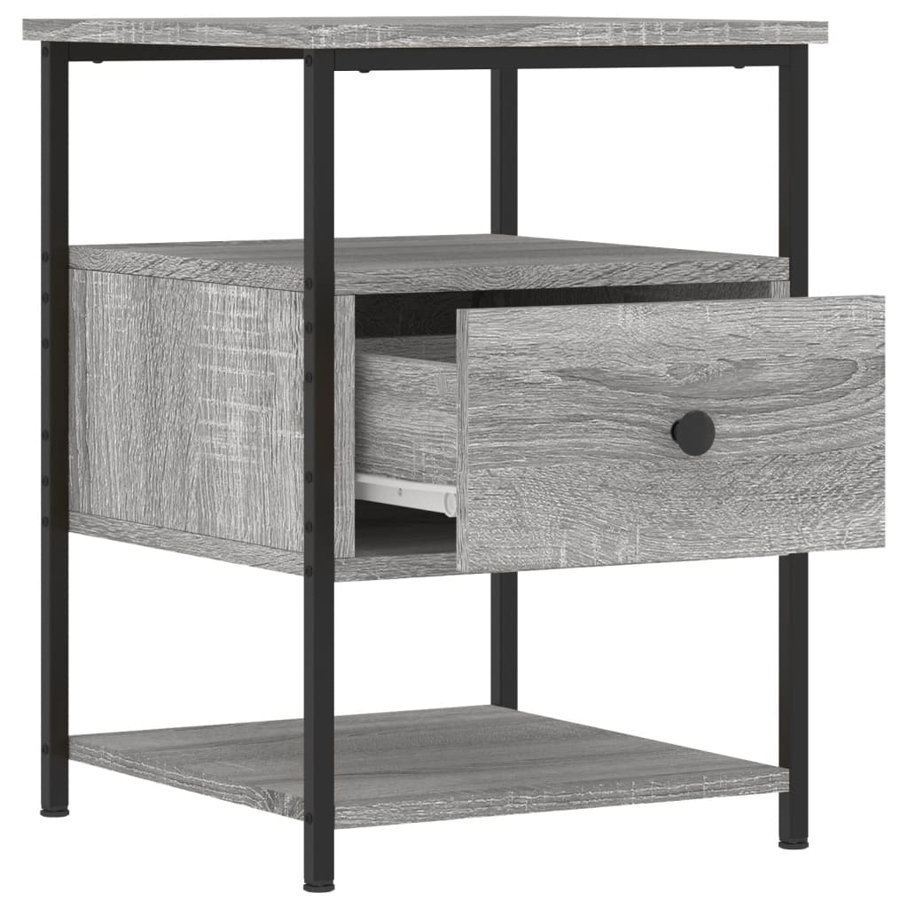 vidaXL Bedside Cabinet Grey Sonoma 40x42x56 cm Engineered Wood 5