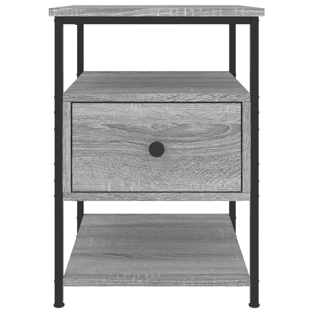 vidaXL Bedside Cabinet Grey Sonoma 40x42x56 cm Engineered Wood 6