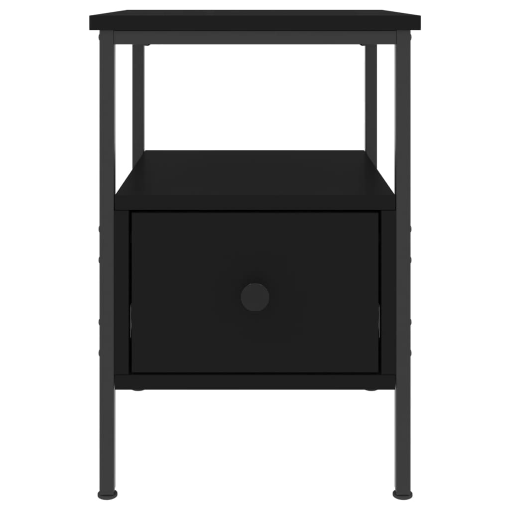 vidaXL Bedside Cabinet Black 34x36x50 cm Engineered Wood 4