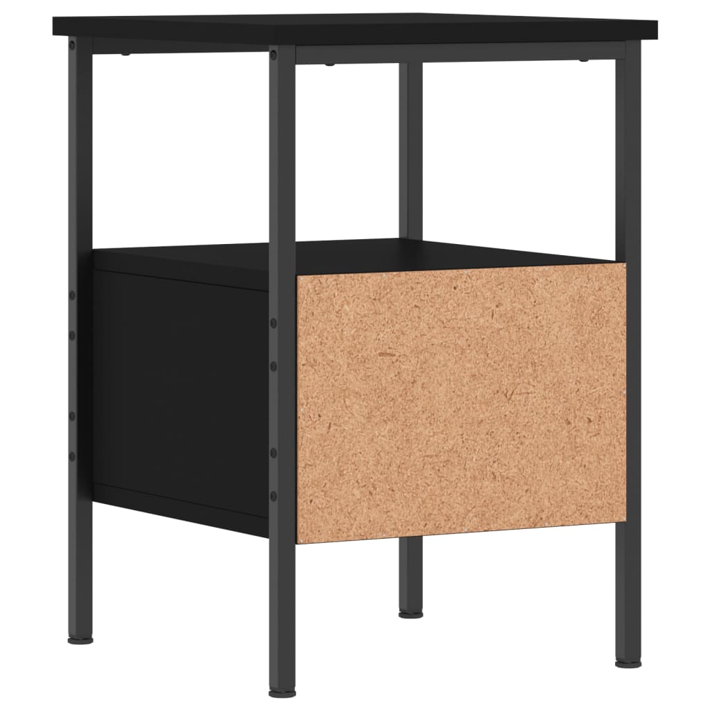 vidaXL Bedside Cabinet Black 34x36x50 cm Engineered Wood 5