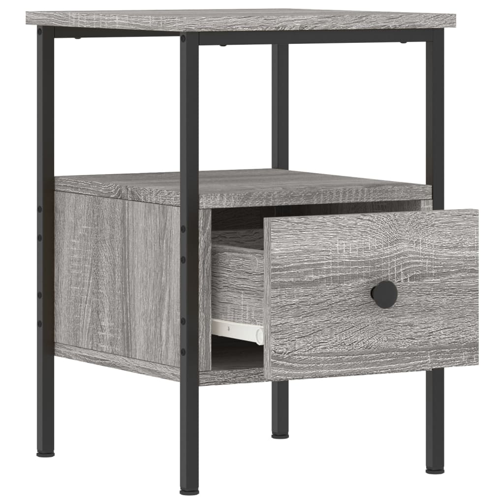 vidaXL Bedside Cabinet Grey Sonoma 34x36x50 cm Engineered Wood 5