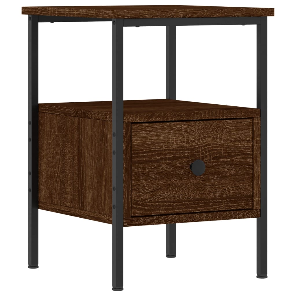 vidaXL Bedside Cabinet Brown Oak 34x36x50 cm Engineered Wood 2