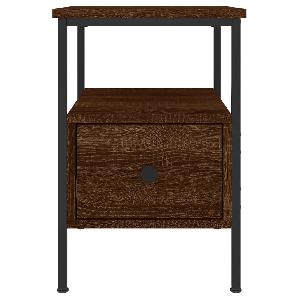 vidaXL Bedside Cabinet Brown Oak 34x36x50 cm Engineered Wood 4