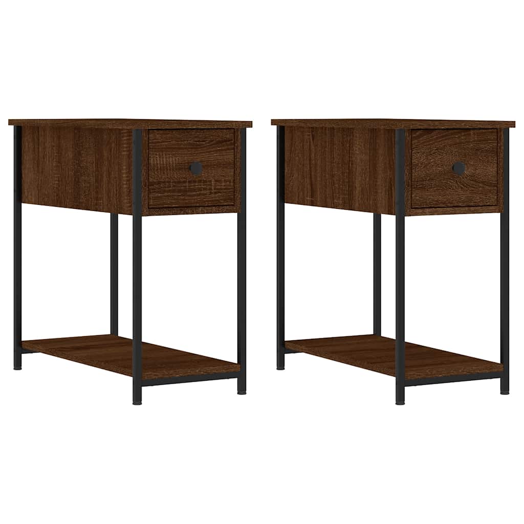 vidaXL Bedside Cabinets 2 pcs Brown Oak 30x60x60 cm Engineered Wood 2