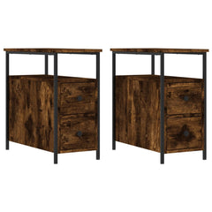 vidaXL Bedside Cabinets 2 pcs Smoked Oak 30x60x60 cm Engineered Wood 2