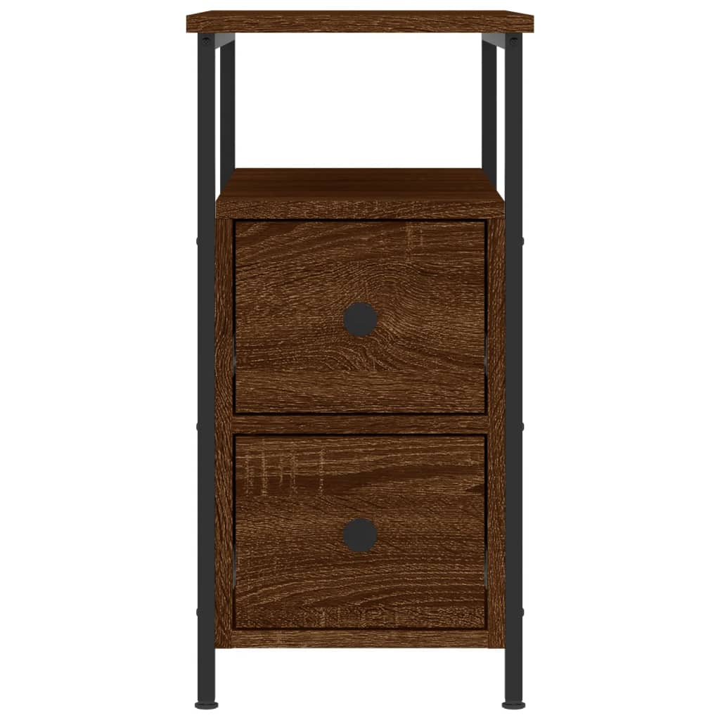 vidaXL Bedside Cabinets 2 pcs Brown Oak 30x60x60 cm Engineered Wood 6