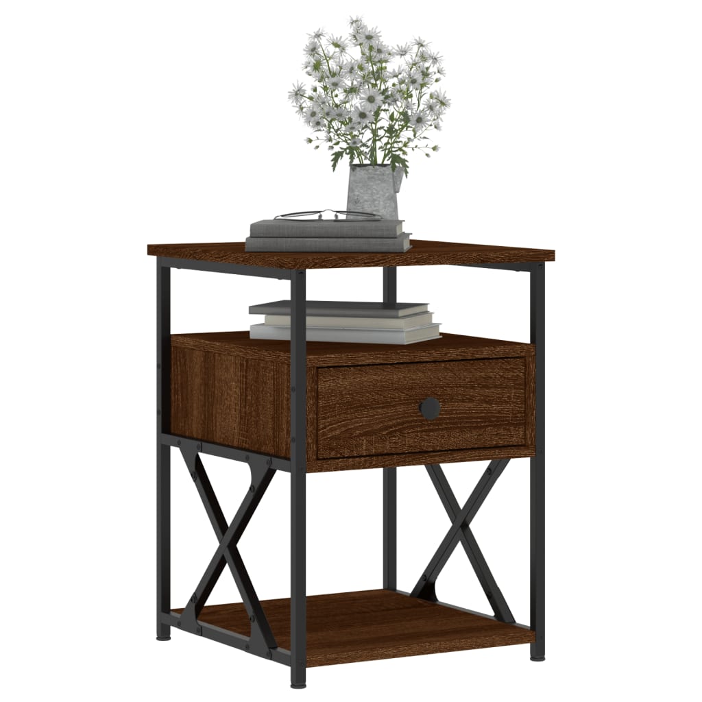 vidaXL Bedside Cabinets 2 pcs Brown Oak 40x42x55 cm Engineered Wood 3