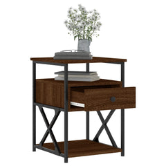 vidaXL Bedside Cabinets 2 pcs Brown Oak 40x42x55 cm Engineered Wood 4