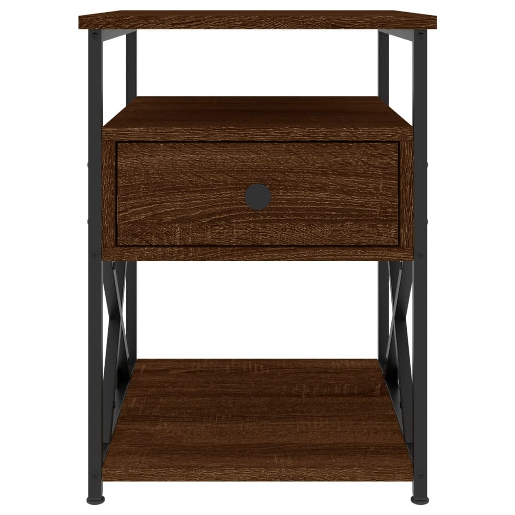 vidaXL Bedside Cabinets 2 pcs Brown Oak 40x42x55 cm Engineered Wood 6