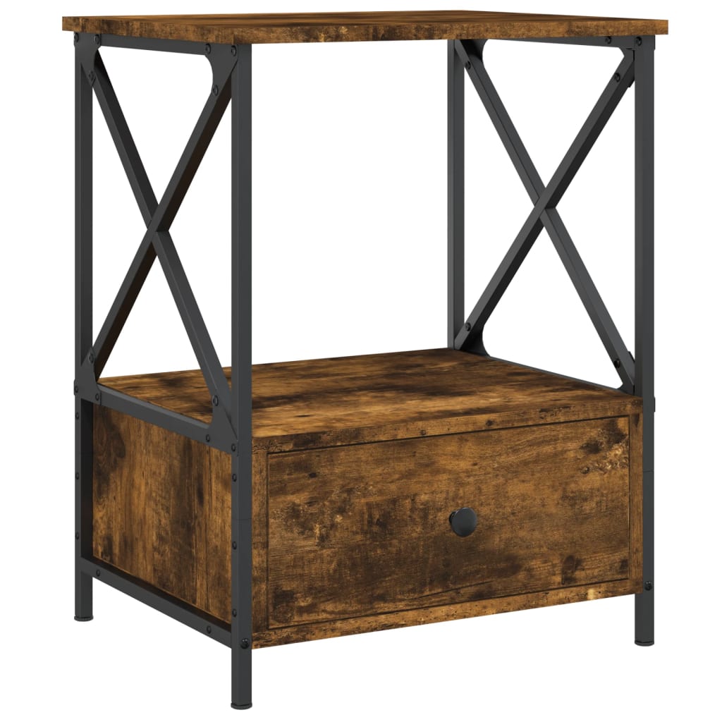vidaXL Bedside Tables 2 pcs Smoked Oak 50x41x65 cm Engineered Wood 5