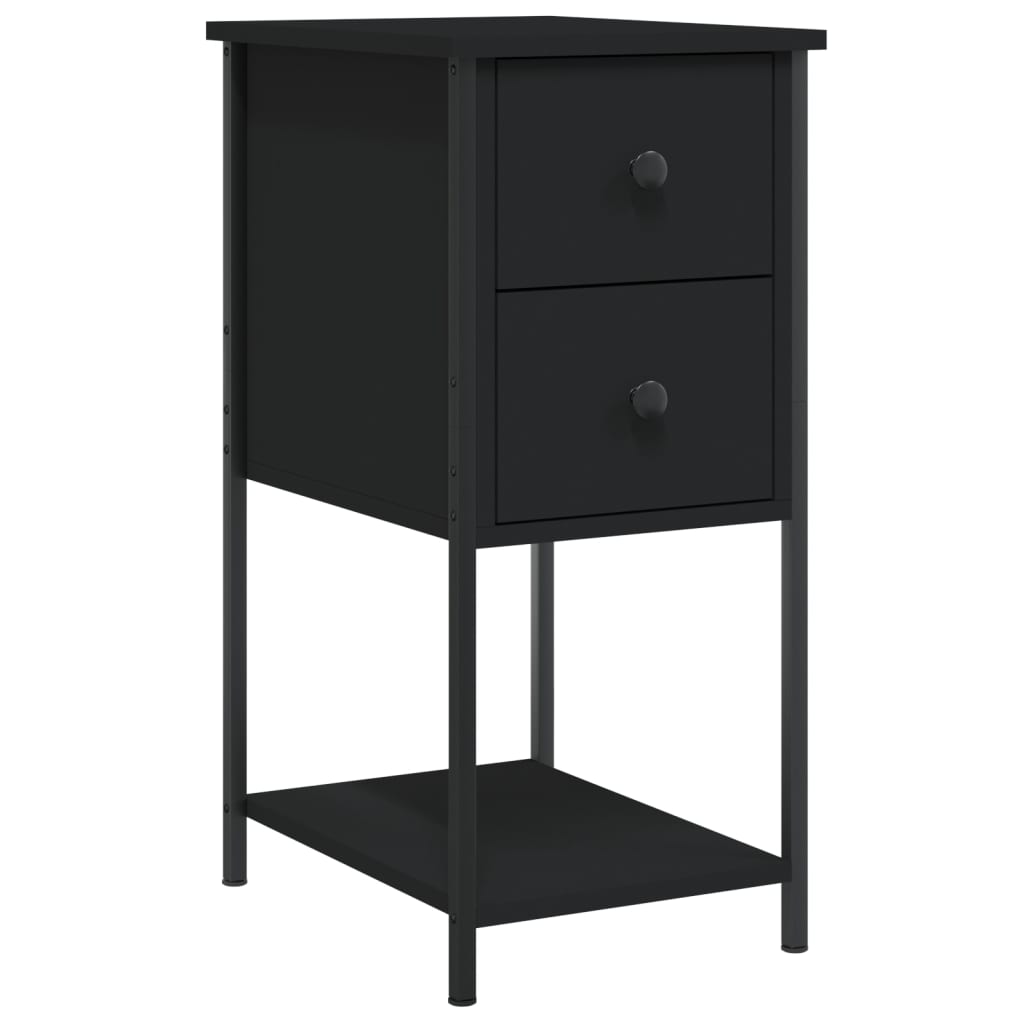 vidaXL Bedside Cabinets 2 pcs Black 32x42x70 cm Engineered Wood 3