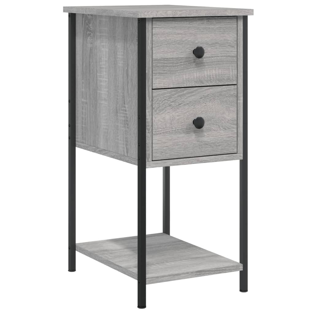 vidaXL Bedside Cabinet Grey Sonoma 32x42x70 cm Engineered Wood 2