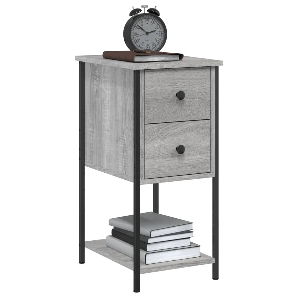 vidaXL Bedside Cabinet Grey Sonoma 32x42x70 cm Engineered Wood 3