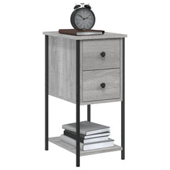 vidaXL Bedside Cabinet Grey Sonoma 32x42x70 cm Engineered Wood 3