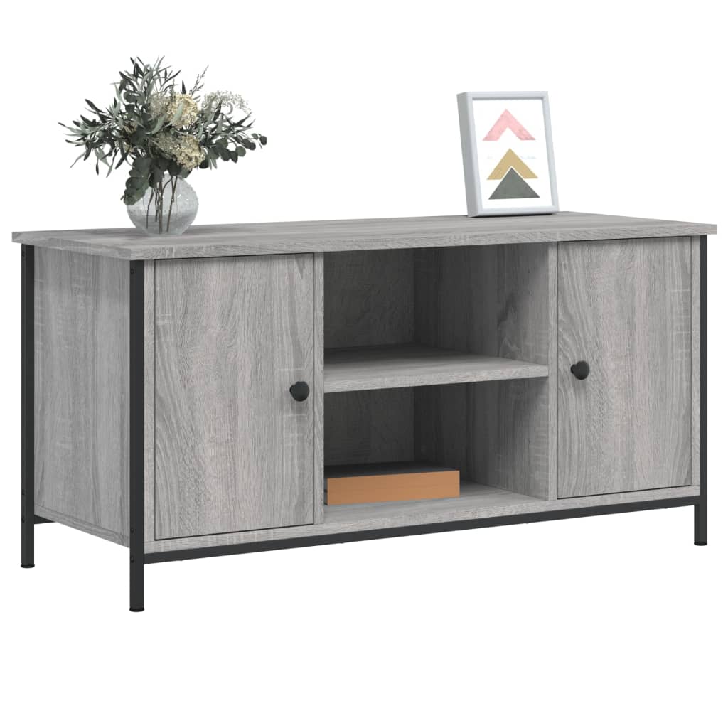 vidaXL TV Cabinet Grey Sonoma 100x40x50 cm Engineered Wood 3