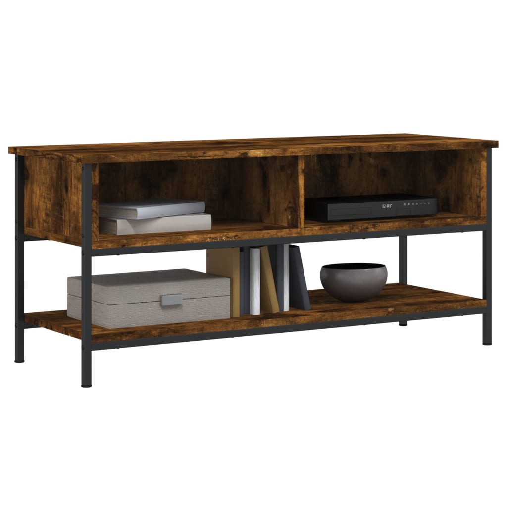 vidaXL TV Cabinet Smoked Oak 100x35x45 cm Engineered Wood 6