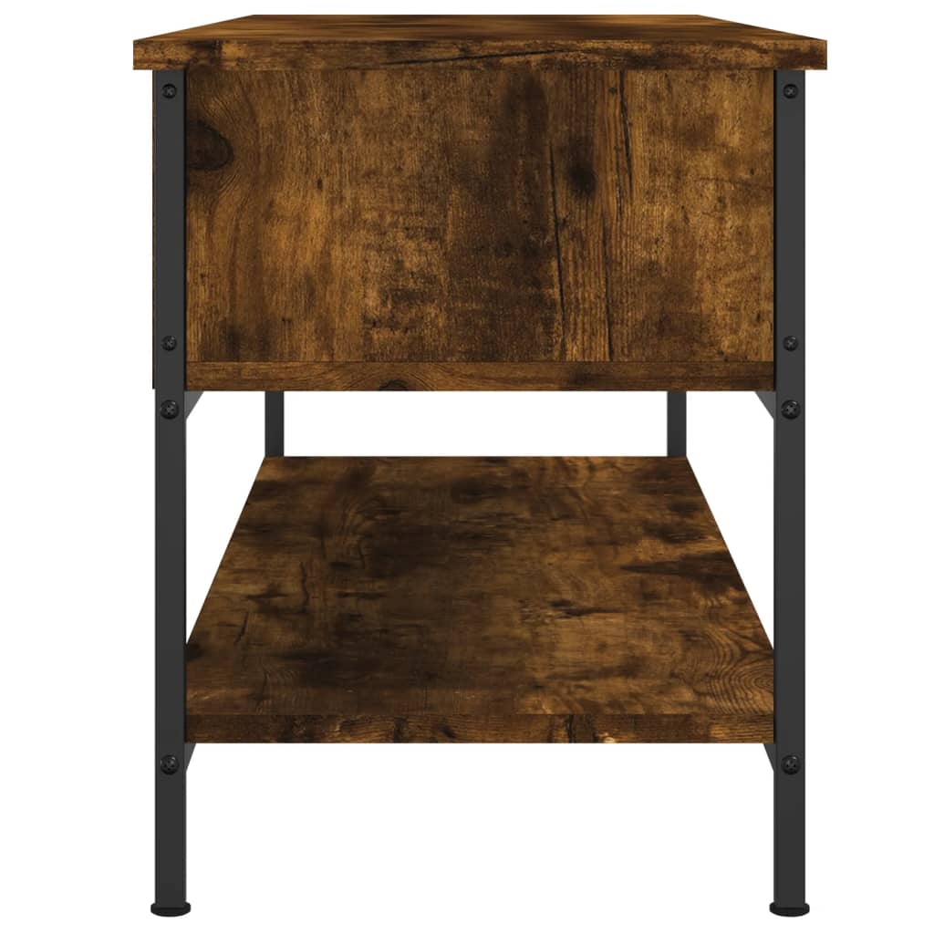 vidaXL TV Cabinet Smoked Oak 100x35x45 cm Engineered Wood 5