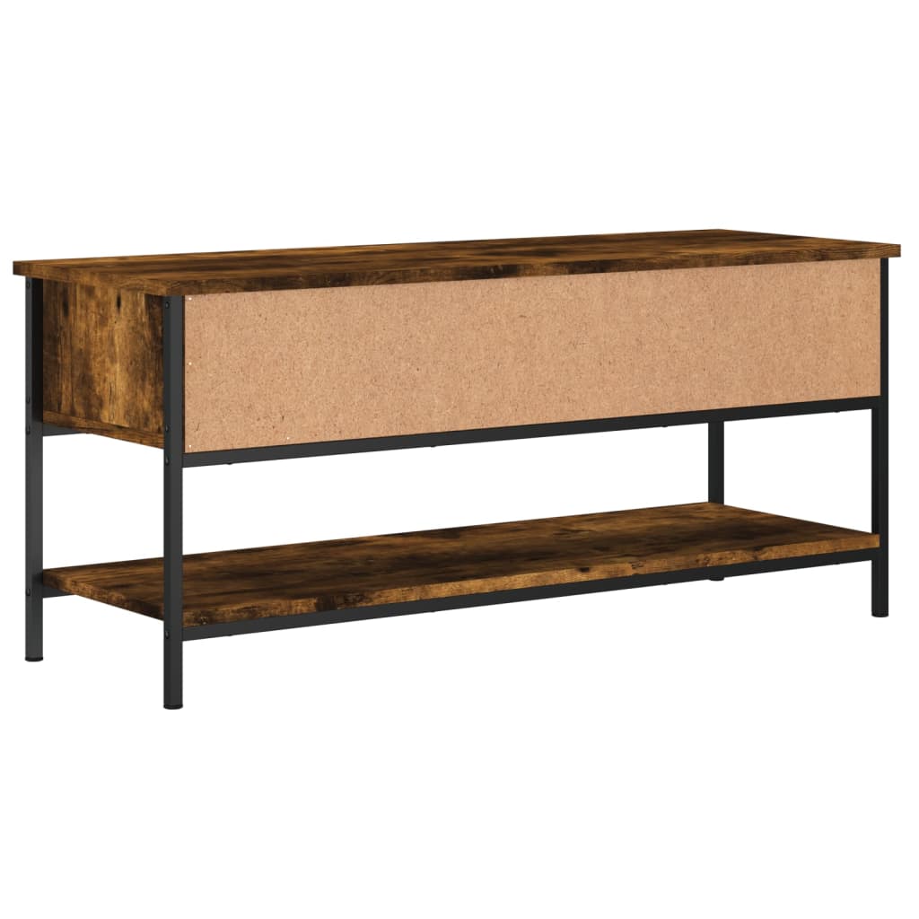 vidaXL TV Cabinet Smoked Oak 100x35x45 cm Engineered Wood 4