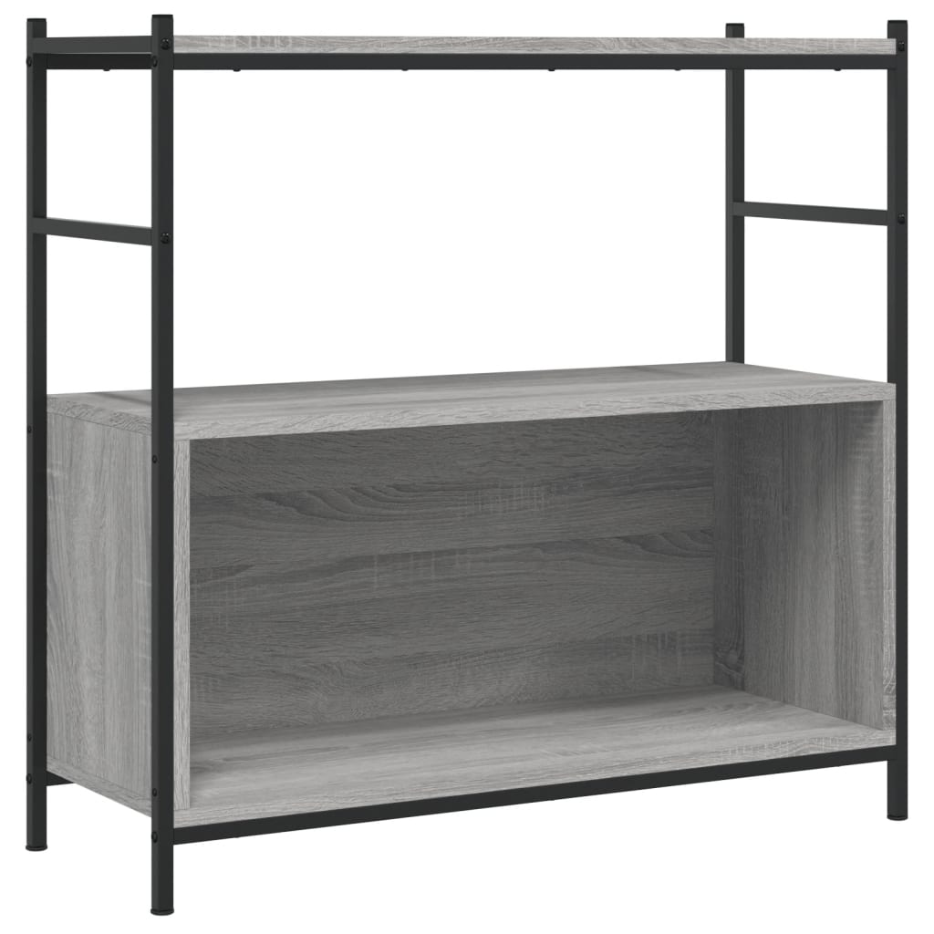 vidaXL Bookshelf Grey Sonoma 80x30x78,5 cm Engineered Wood and Iron 2