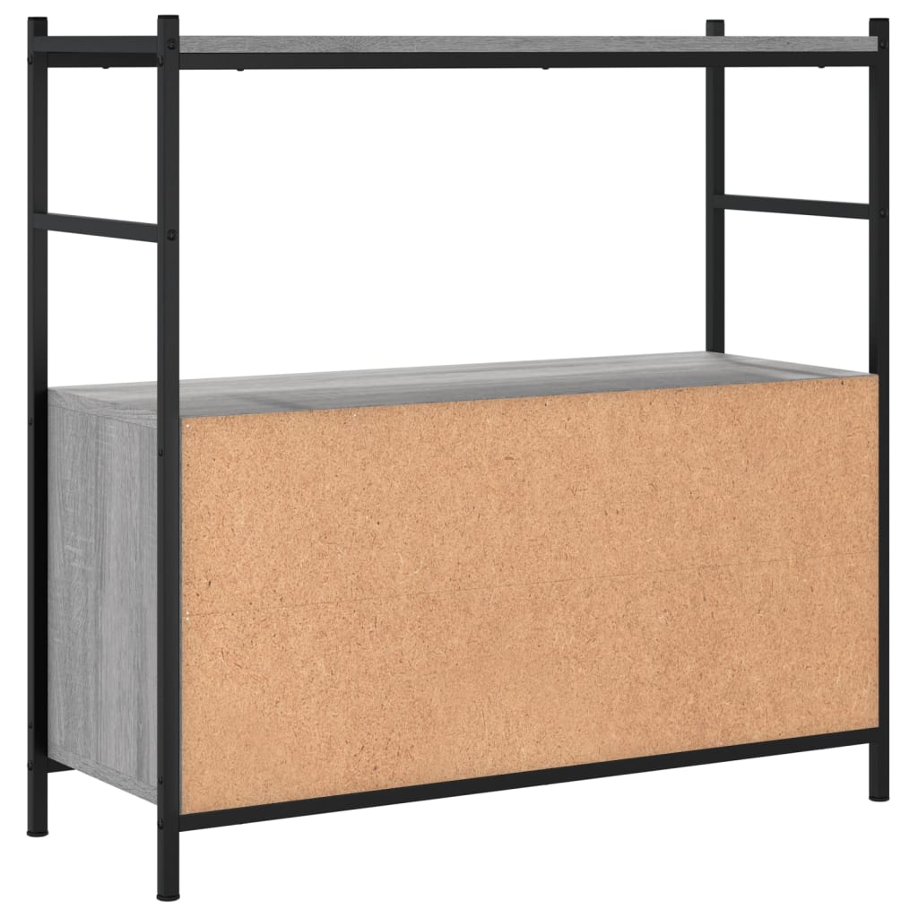 vidaXL Bookshelf Grey Sonoma 80x30x78,5 cm Engineered Wood and Iron 4