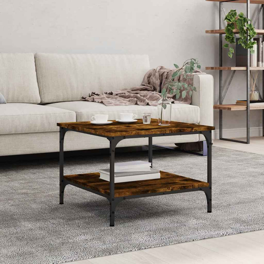vidaXL Coffee Table Smoked Oak 55x55x40 cm Engineered Wood 1