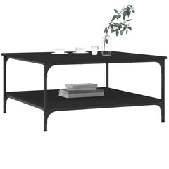 vidaXL Coffee Table Black 80x80x40 cm Engineered Wood 3