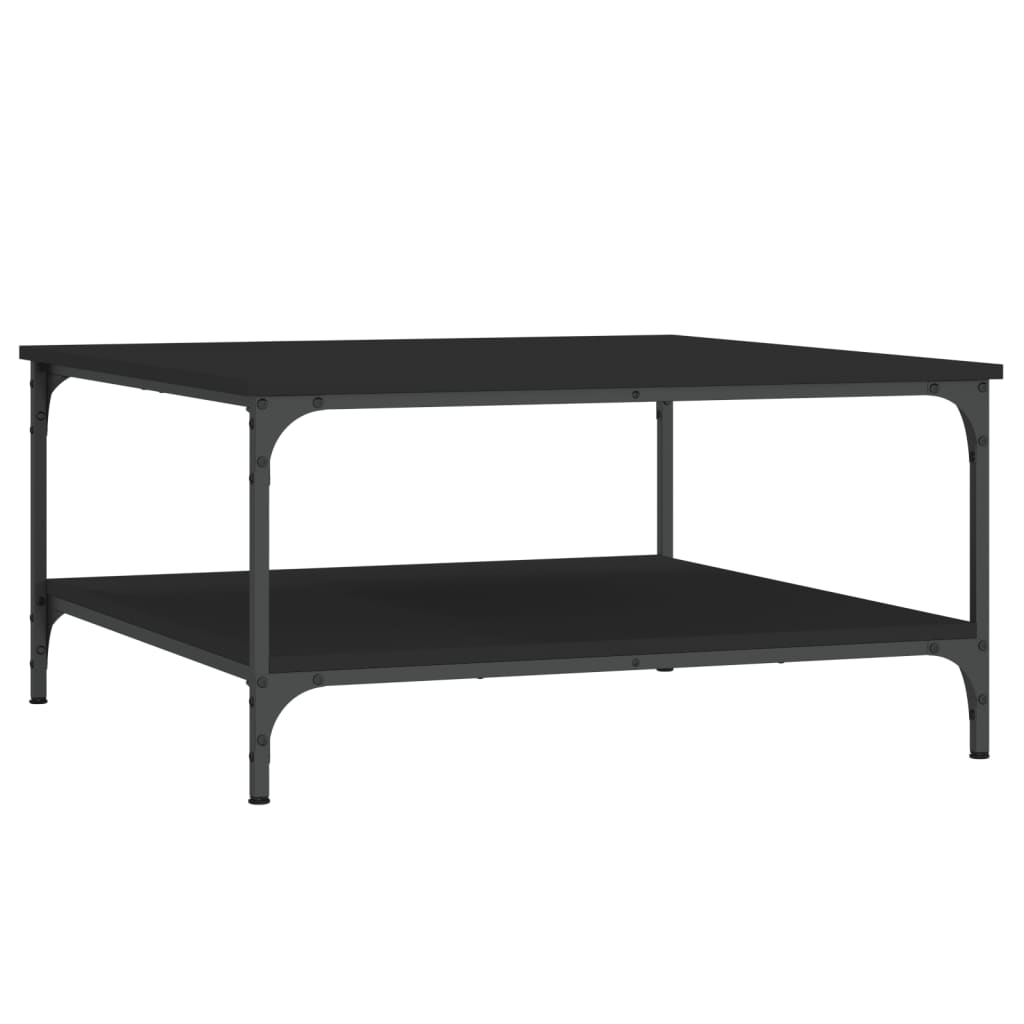 vidaXL Coffee Table Black 80x80x40 cm Engineered Wood 6