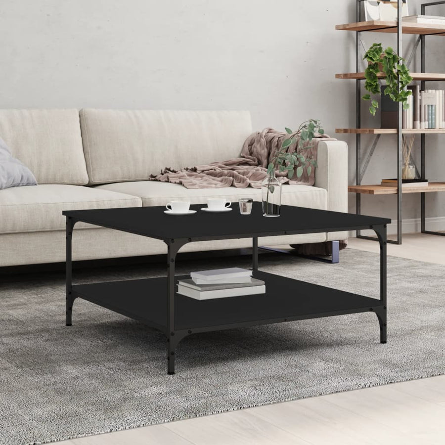 vidaXL Coffee Table Black 80x80x40 cm Engineered Wood 1