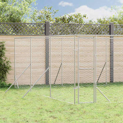 Outdoor Dog Kennel Silver Galvanised Steel 6 m 6 m