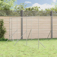 Outdoor Dog Kennel Silver Galvanised Steel 6 m 10 m