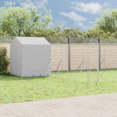 Outdoor Dog Kennel with Roof Silver Galvanised Steel 10 m 6 m