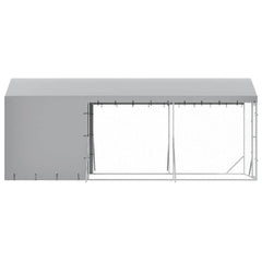 Outdoor Dog Kennel with Roof Silver 2x6x2,5 m Galvanised Steel 2 x 6 x 2.5 m