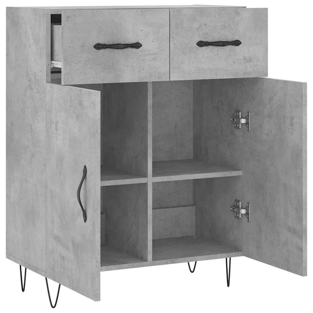 vidaXL Sideboard Concrete Grey 69.5x34x90 cm Engineered Wood 5