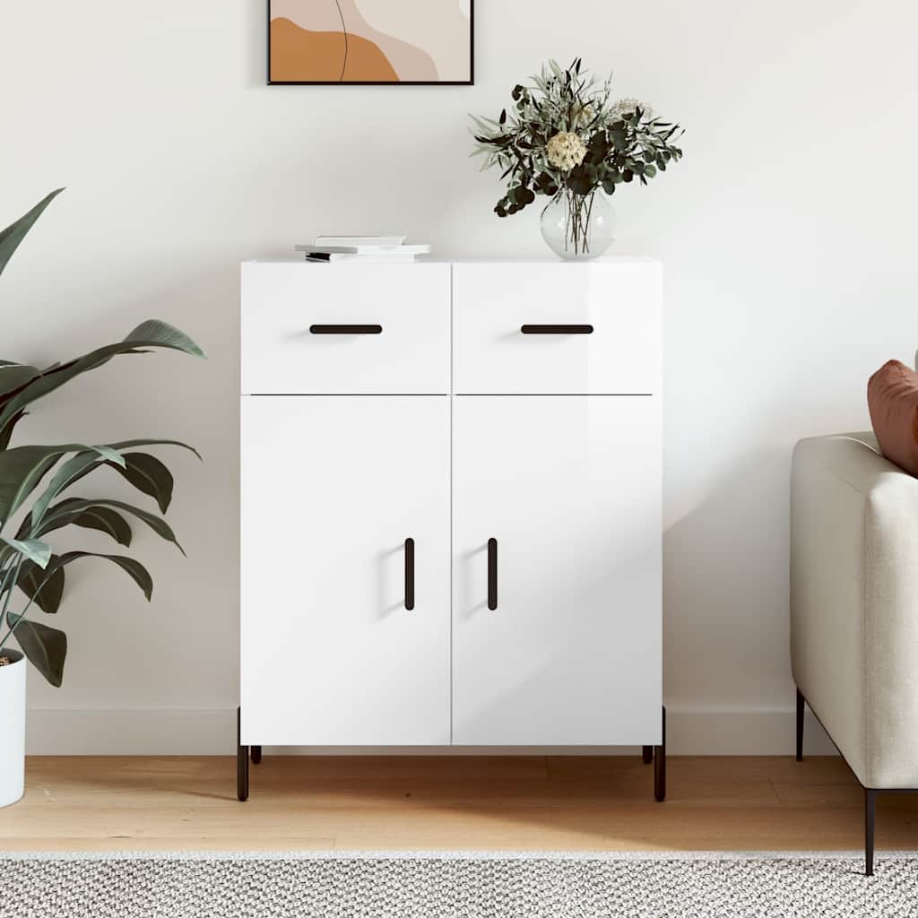 Sideboard 69,5x34x90 cm Engineered Wood High gloss white