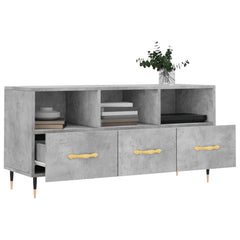 vidaXL TV Cabinet Concrete Grey 102x36x50 cm Engineered Wood 4