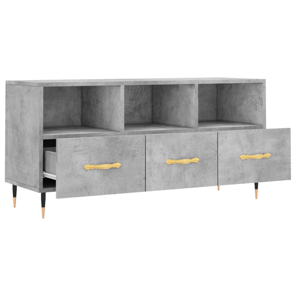 vidaXL TV Cabinet Concrete Grey 102x36x50 cm Engineered Wood 6