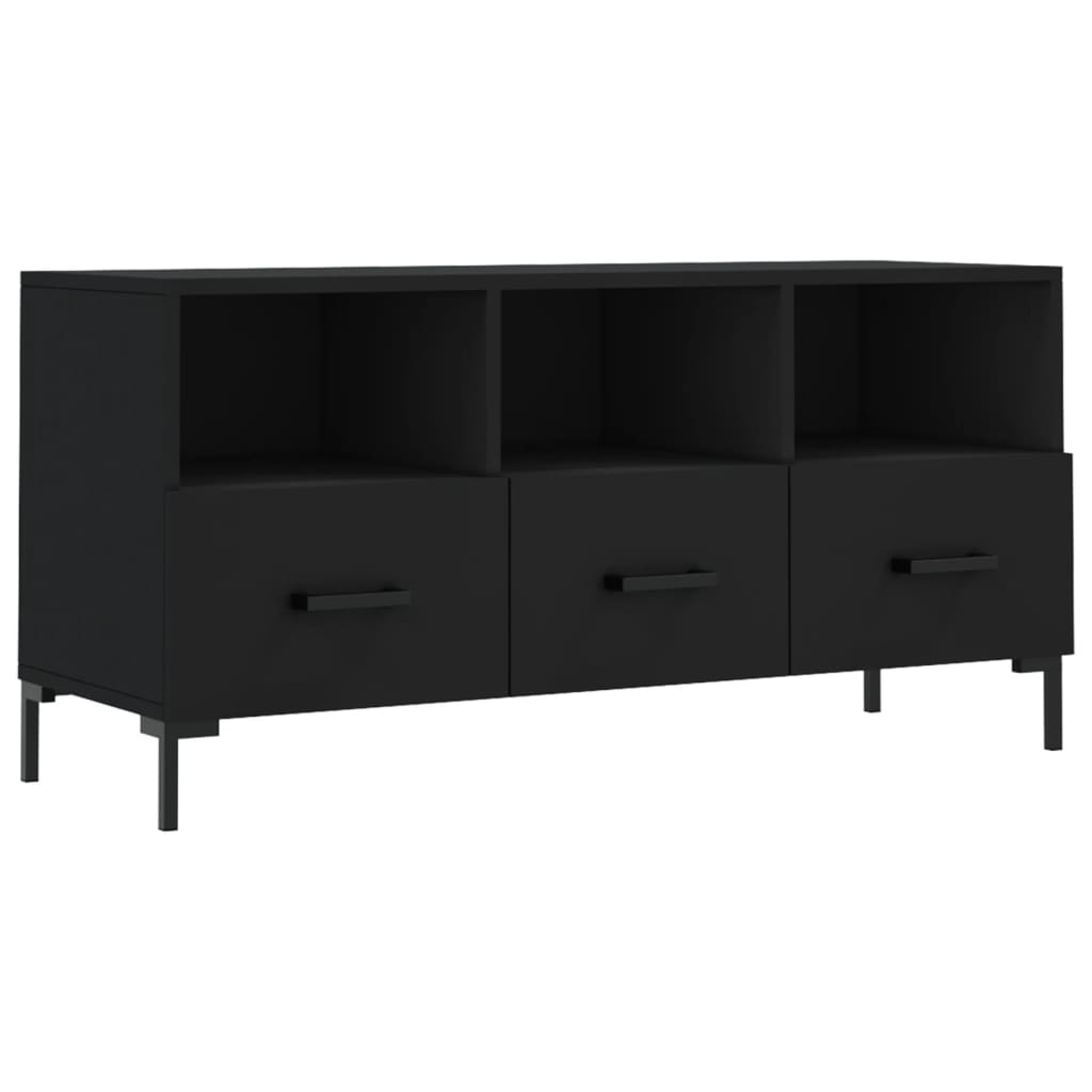 TV Cabinet 102x36x50 cm Engineered Wood Black