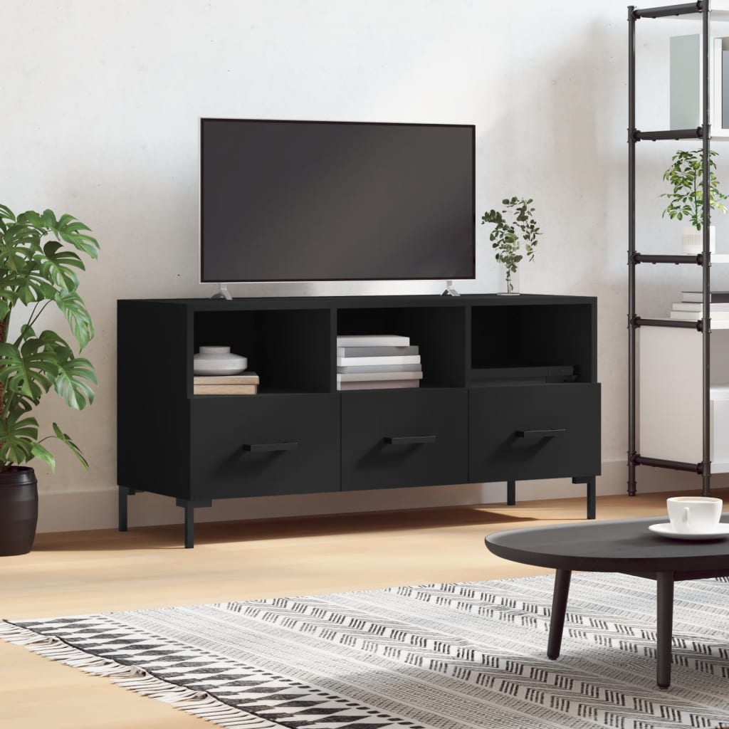 TV Cabinet 102x36x50 cm Engineered Wood Black