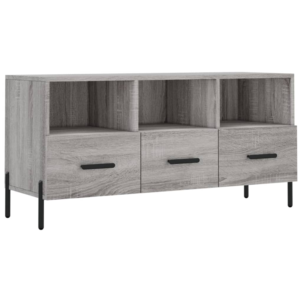 vidaXL TV Cabinet Grey Sonoma 102x36x50 cm Engineered Wood 2