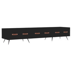 vidaXL TV Cabinet Black 150x36x30 cm Engineered Wood 2